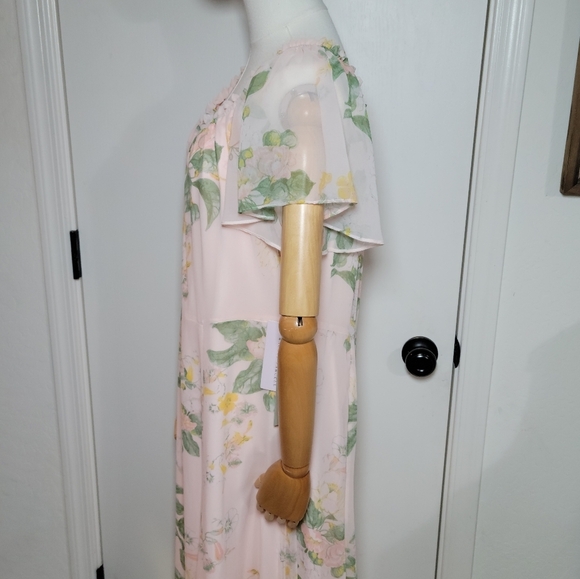 Rachel Parcell Pink Floral Maxi Dress Size XL – Romantic Boho Chic Evening Gown - Picture 5 of 12